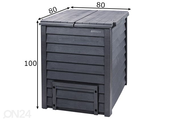 Komposter Thermo Wood 600 L mõõdud