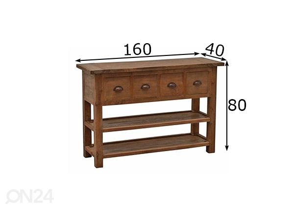 Konsoollaud Daisy 160 cm mõõdud