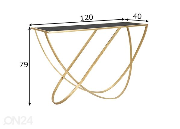 Konsoollaud Glam, kuld mõõdud