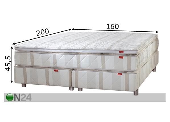 Kontinentaalvoodi Classic hele 160x200 cm mõõdud
