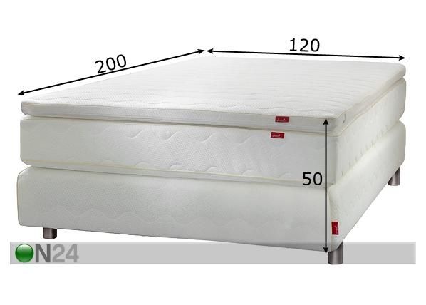 Kontinentaalvoodi Lux 1,9 120x200 cm mõõdud