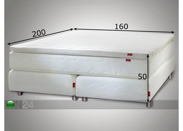 Kontinentaalvoodi Lux 1,9 160x200 cm mõõdud