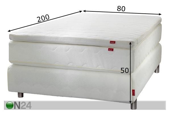 Kontinentaalvoodi Lux 1,9 80x200 cm mõõdud