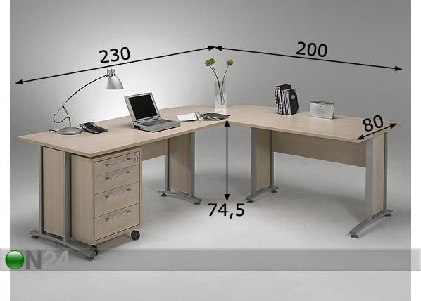 Kontorilaua komplekt Prima mõõdud