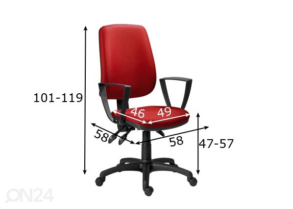 Kontoritool Asyn Athea mõõdud