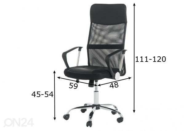 Kontoritool Carmen 6083-1 mõõdud