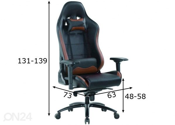 Kontoritool Expert pruun/must mõõdud