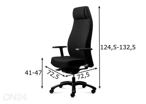 Kontoritool Giga 24/7 mõõdud