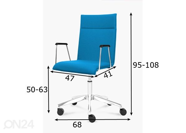Kontoritool Lin Executive mõõdud