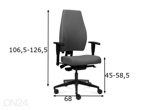 Kontoritool Magna Executive mõõdud