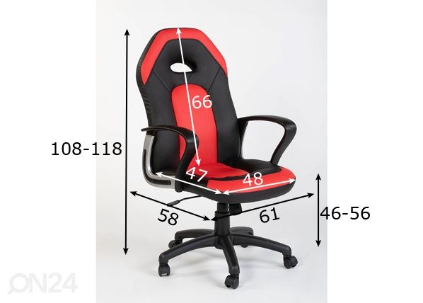 Kontoritool Sebring mõõdud