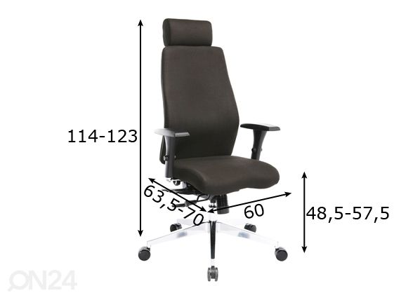 Kontoritool Smart Extra mõõdud