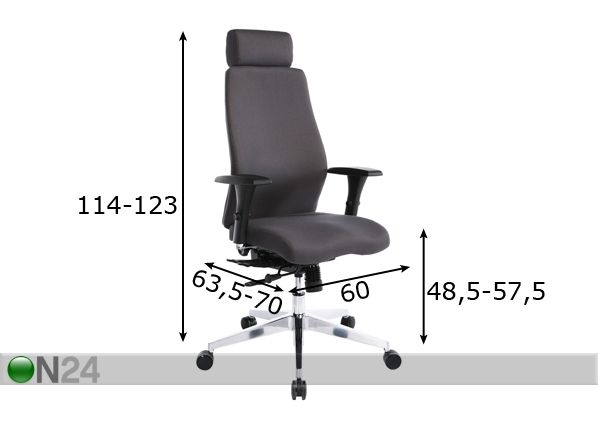 Kontoritool Smart Extra mõõdud