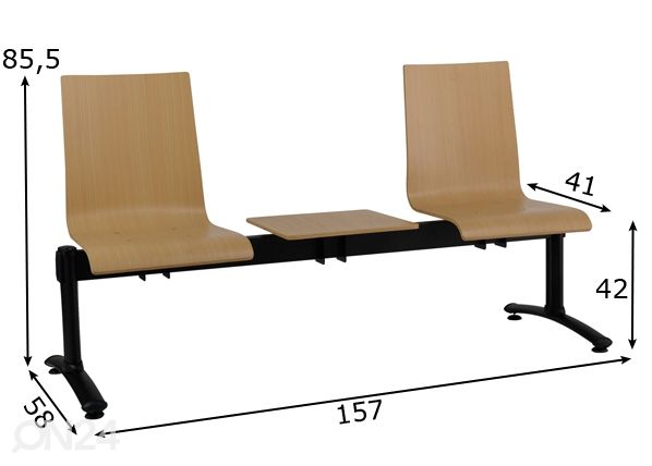 Konverentsipink Benches Elsi mõõdud