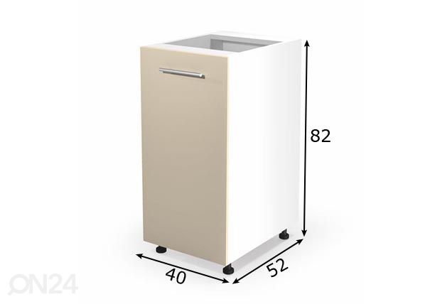 Köögikapp (alumine) 40 cm mõõdud