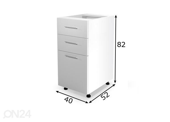 Köögikapp (alumine) 40 cm mõõdud