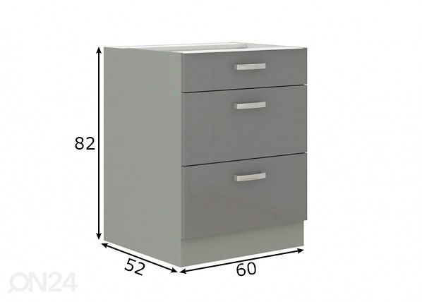 Köögikapp (alumine) 60 cm mõõdud