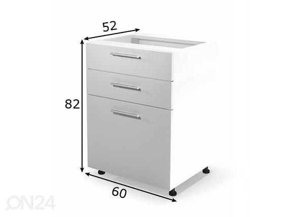 Köögikapp (alumine) 60 cm mõõdud