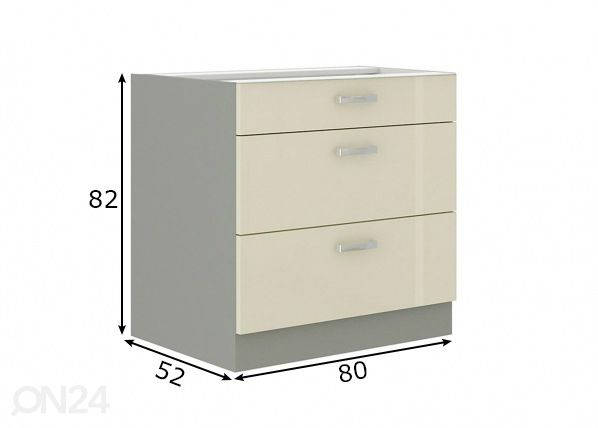 Köögikapp (alumine) 80 cm mõõdud