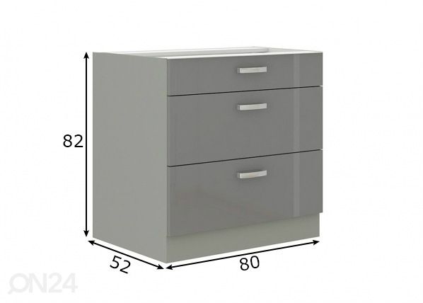 Köögikapp (alumine) 80 cm mõõdud