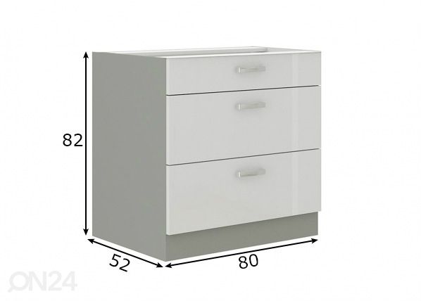 Köögikapp (alumine) 80 cm mõõdud