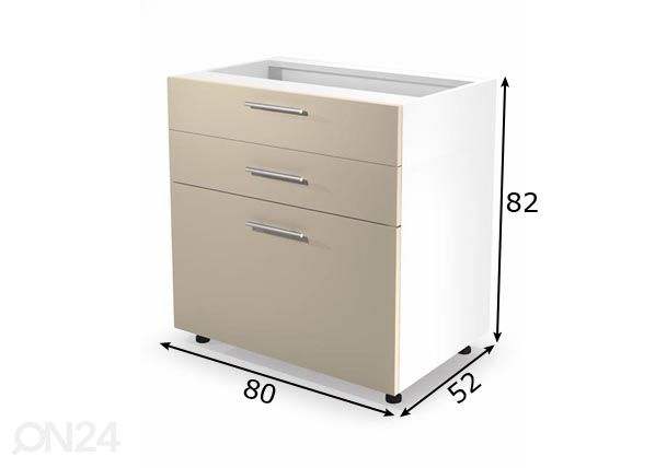Köögikapp (alumine) 80 cm mõõdud