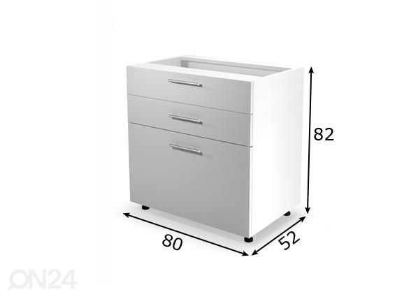 Köögikapp (alumine) 80 cm mõõdud