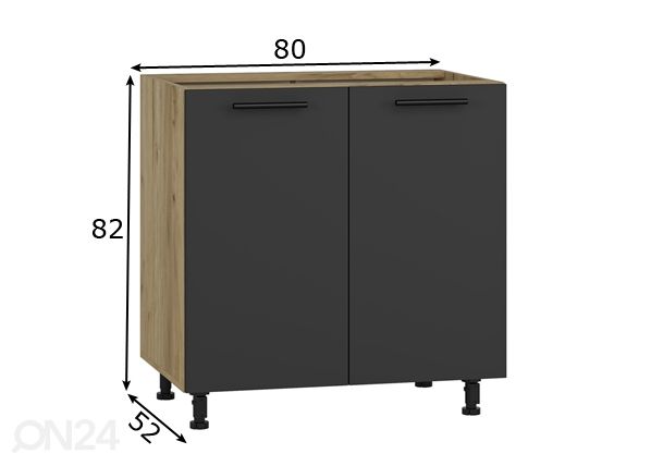 Köögikapp (alumine) 80 cm mõõdud