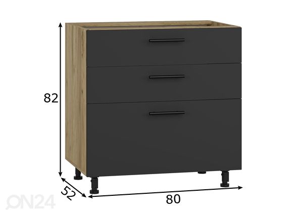 Köögikapp (alumine) 80 cm mõõdud