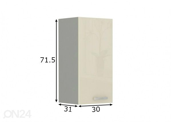 Köögikapp (ülemine) 30 cm mõõdud