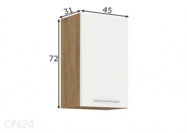 Köögikapp (ülemine) 45 cm mõõdud