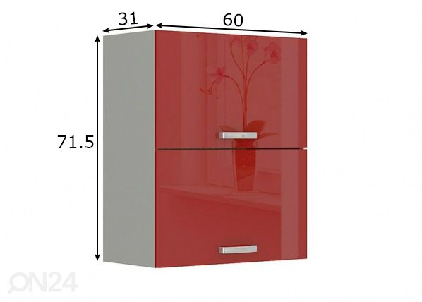 Köögikapp (ülemine) 60 cm mõõdud