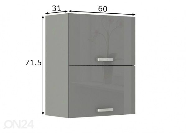 Köögikapp (ülemine) 60 cm mõõdud