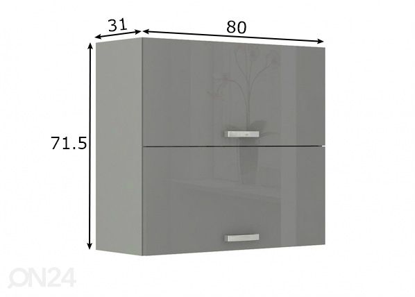 Köögikapp (ülemine) 80 cm mõõdud