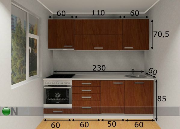Köögimööbel 230 cm mõõdud