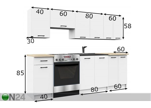 Köögimööbel 240 cm mõõdud