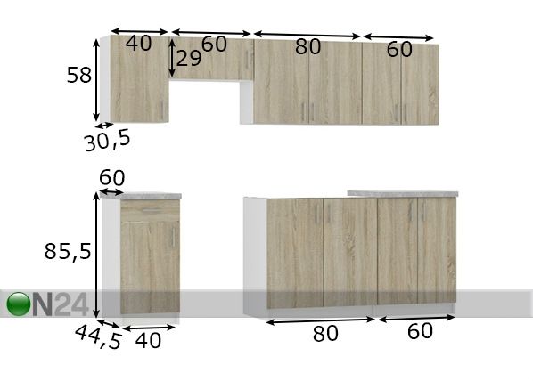 Köögimööbel 240 cm mõõdud