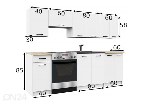 Köögimööbel 240 cm mõõdud