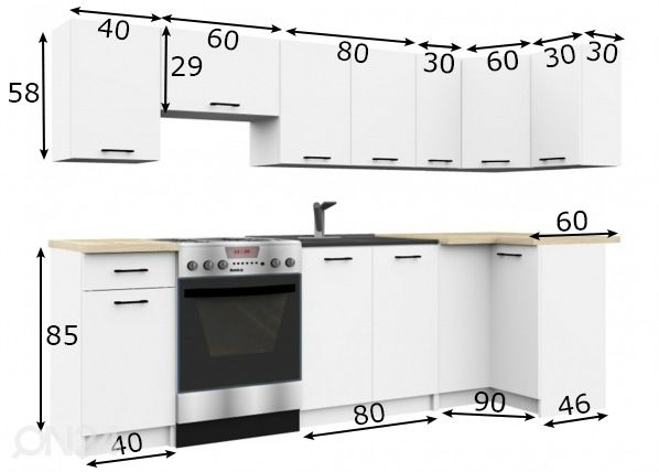 Köögimööbel 300 cm mõõdud