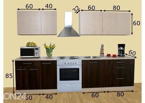 Köögimööbel Kaisa 1 S 240 cm mõõdud
