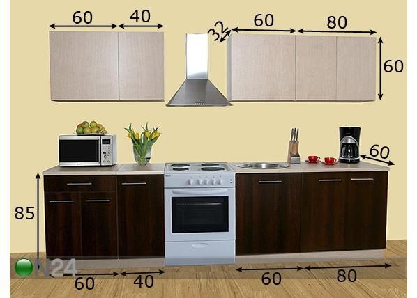Köögimööbel Kaisa 1 U 240 cm mõõdud