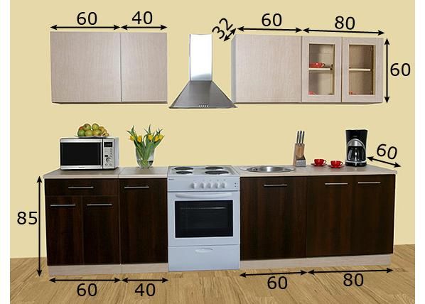 Köögimööbel Kaisa 1 UK 240 cm mõõdud
