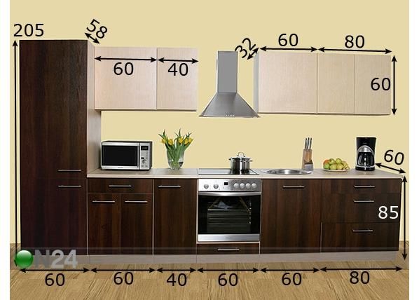 Köögimööbel Kaisa 2 SP 360 cm mõõdud
