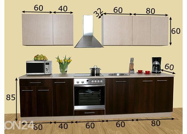 Köögimööbel Kaisa 2 U 300 cm mõõdud