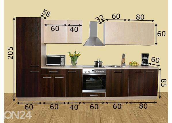 Köögimööbel Kaisa 2 UP 360 cm mõõdud