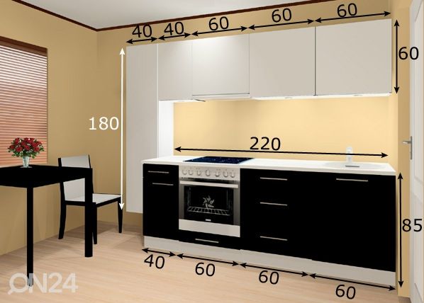 Köögimööbel Lenna 1PLX 260 cm mõõdud