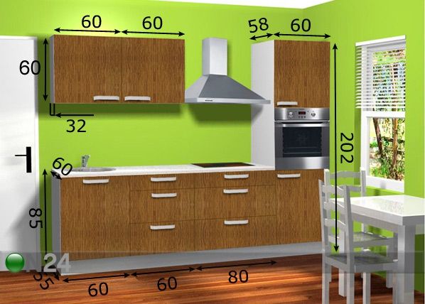 Köögimööbel Otto PL 260 cm mõõdud