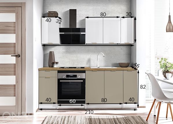 Köögimööbli komplekt 210 cm mõõdud