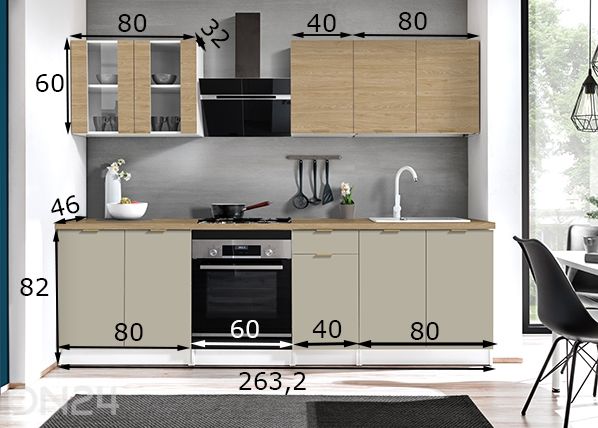 Köögimööbli komplekt 263.2 cm mõõdud