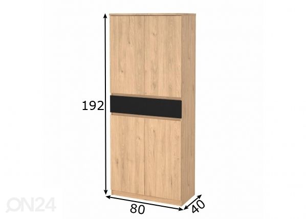 Kõrge Jalanõudekapp Naia 80 cm mõõdud